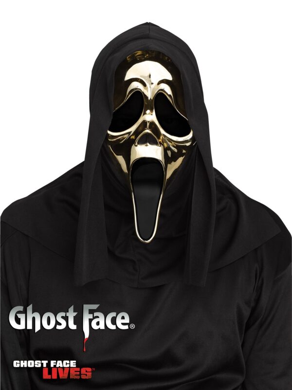 Adult Ghost Face® Golden Metallic Mask
